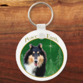 Porte-clés Collie (rude) Paix (Recto)