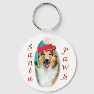 Porte-clés Collie (rude) Père Noël Paws