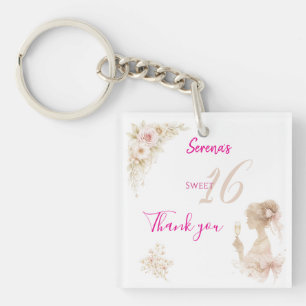 Porte-clés Collier Acrylique Fleur Rêveuse Douce pour les 16