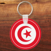 Porte-clés collier rond classique du drapeau tunisien (Recto)