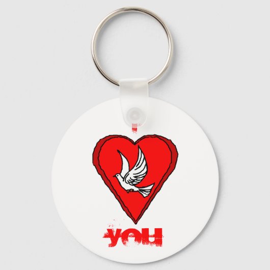 Porte-clés Colombe blanche (Recto)