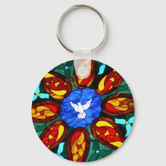 Porte-clés colombe en verre