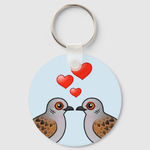Porte-clés Colombes de tortue dans l'amour