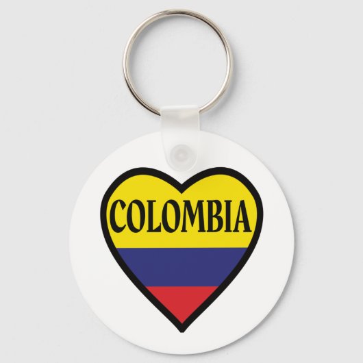 Porte-clés Colombie Drapeau Clé Coeur (Recto)