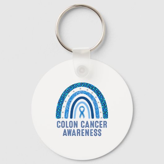 Porte-clés Colon Cancer Awareness Blue Ribbon Design (Recto)