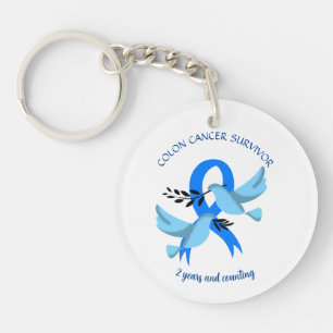 Porte-clés Colon Cancer Survivant 2 ans Cadeau Personnaliser