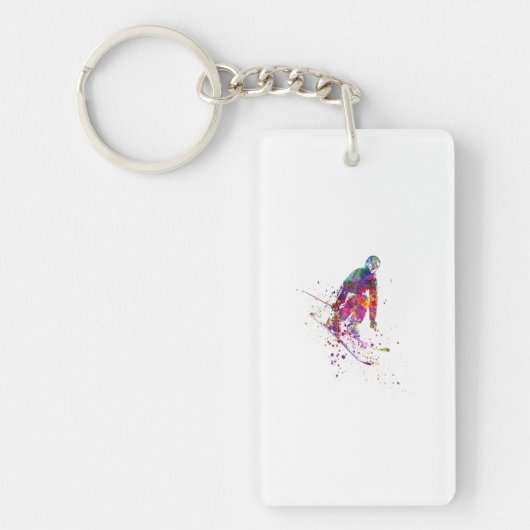 Porte-clés color d'eau skier (Devant)