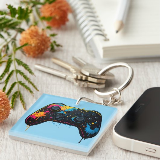 Porte-clés Color Splash Game Controller Sticker (Devant Droit)