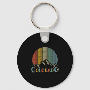 Porte-clés Colorado montagnes rocheuses rétro ski camping
