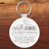 Porte-clés Colorado Springs Stylisé Skyline | Slogan personna (Recto)