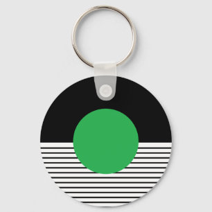 Porte-clés Colorbloc noir blanc et cercle vert
