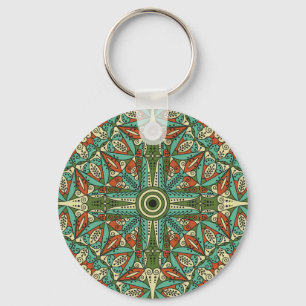 Porte-clés Coloré Arabesque ethnique : Ornement Vintage