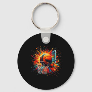 Porte-clés Coloré Basketball Teinture Couleur Splash Hoop Net
