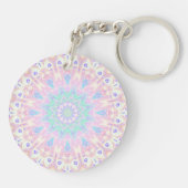 Porte-clés Coloré Bohème Trippy Bright Pastel Mandala (Dos)