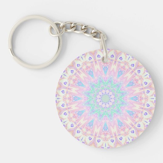 Porte-clés Coloré Bohème Trippy Bright Pastel Mandala (Devant)
