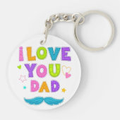 Porte-clés Coloré Je T'Aime Papa (Dos)