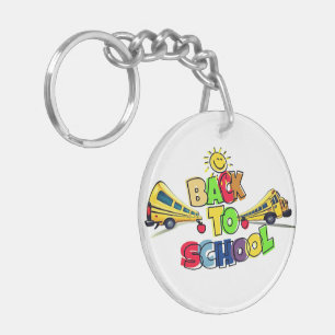 Porte-clés Coloré Retour à l'école dessin de dessin avec l'éc