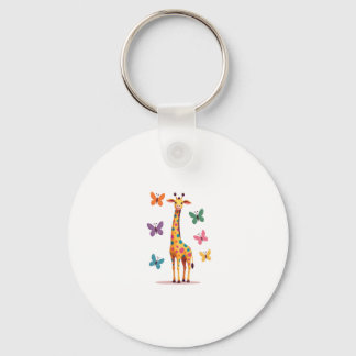 Porte-clés colored giraffe colorful butterflies giraffe Lover