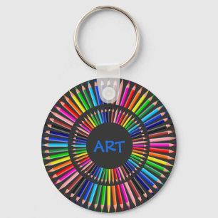 Porte-clés Colored Pencils Circle, Art Teacher, Artist