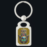 Porte-clés Colorful Brown Gold Hamsa Rainbow Color Third Eye<br><div class="desc">You are viewing The Lee Hiller Photography Art and Designs Collection of Home and Office Decor,  Apparel,  Gifts and Collectibles. The Designs include Lee Hiller Photography and Mixed Media Digital Art Collection http://LeeHiller.com</div>