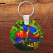 Porte-clés Colorful Couple of Kissing Parrots (Recto)