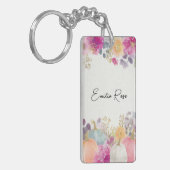 Porte-clés colorful Custom Pumpkin and Flowers Design (Devant gauche)