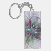 Porte-clés Colorful Fantasy Abstract Modern Fractal Flower (Devant gauche)