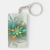 Porte-clés Colorful Fantasy Modern Abstract Flower Fractal (Dos)