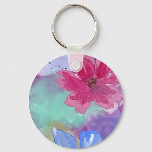 Porte-clés Colorful Floral Art Keychain (Recto)
