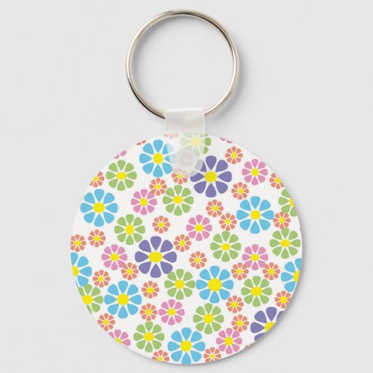 Porte-clés Colorful floral art pattern design (Recto)