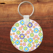 Porte-clés Colorful floral art pattern design (Recto)