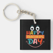 Porte-clés Colorful Happer Teachers Day Drôle Visage (Devant)