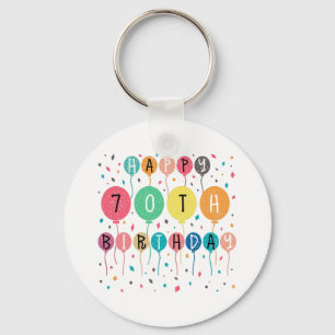 Porte-clés Colorful Happy 70e anniversaire