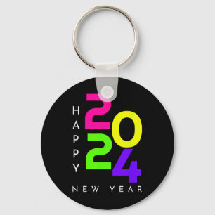 Porte-clés Colorful Happy New Year 2024 Famille Correspondant