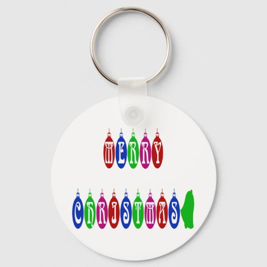 Porte-clés Colorful Merry Christmas Ornament (Recto)