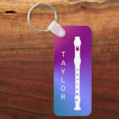 Porte-clés Colorful Modern Flute Minimal Flutist Personalized (Recto)