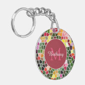 Porte-clés Colorful Mosaic Pattern Personalised (Devant gauche)