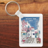 Porte-clés Colorful Mykonos Custom Greece Vacation Souvenir (Recto)