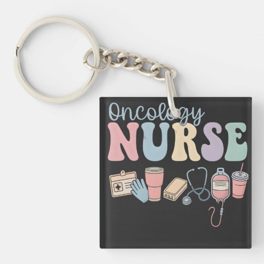 Porte-clés Colorful Oncology Nurse Retro Aesthetic (Devant)
