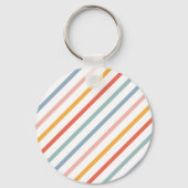 Porte-clés Colorful Pastel Diagonal Stripes (Verso)