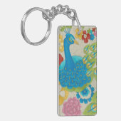 Porte-clés Colorful Peacock et Fleurs (Devant gauche)
