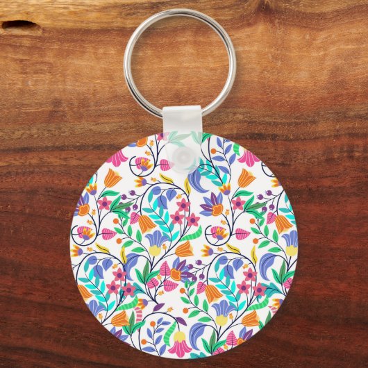Porte-clés Colourful Exotic Floral Pattern-23147 (Recto)