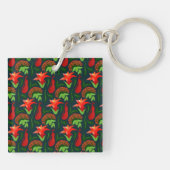 Porte-clés Colourful Exotic Flowers Leaves Pattern-23187 (Dos)