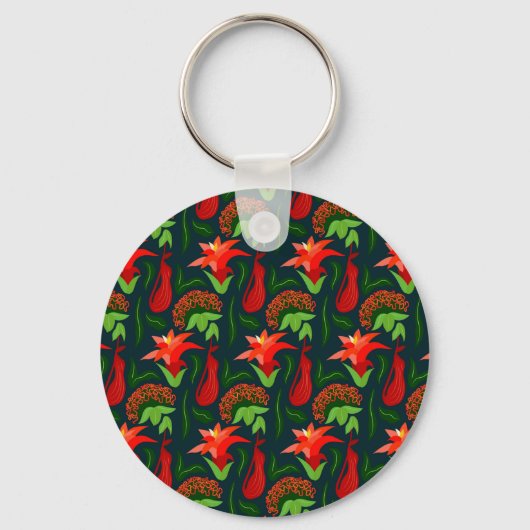 Porte-clés Colourful Exotic Flowers Leaves Pattern-23187 (Recto)