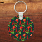 Porte-clés Colourful Exotic Flowers Leaves Pattern-23187 (Verso)