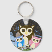 Porte-clés Colourful Owls in a Tree (Verso)
