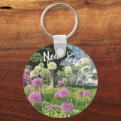 Porte-clés Columbus Circle NYC Allium Fountain Flowers Photo (Recto)