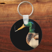 Porte-clés Colvert fumant une cigarette mème colvert drôle (Recto)