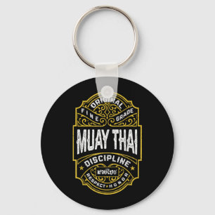 Porte-clés Combattant de boxe thaïlandaise MMA Label vintage