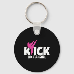 Porte-clés Combattante de kick-boxing fille arts martiaux Mma